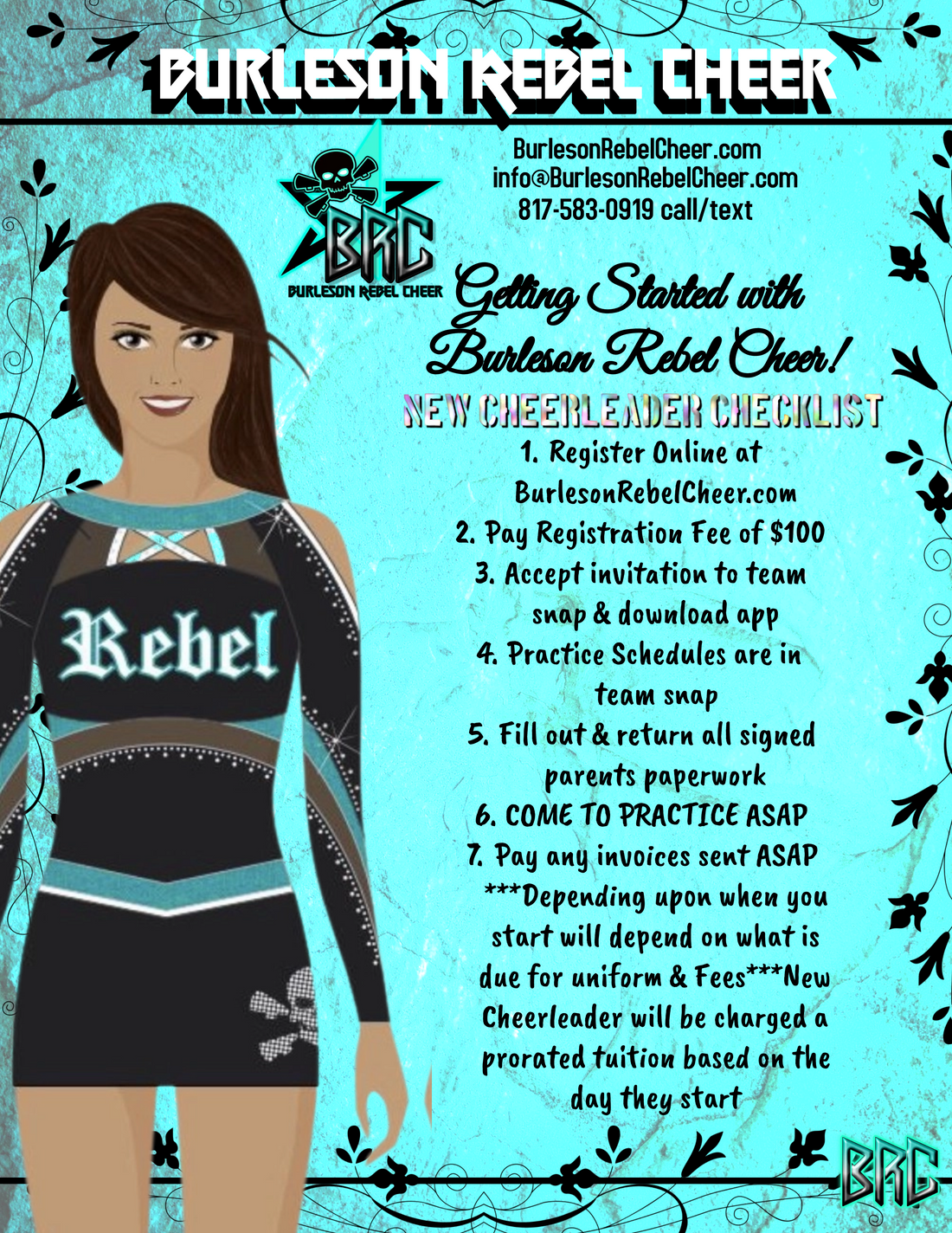 NEW CHEERLEADER CHECKLIST